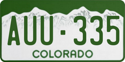 CO license plate AUU335