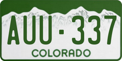 CO license plate AUU337