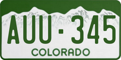 CO license plate AUU345
