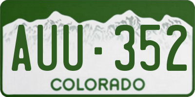 CO license plate AUU352