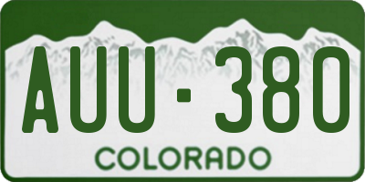 CO license plate AUU380