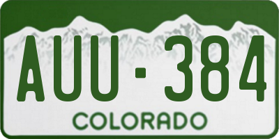 CO license plate AUU384