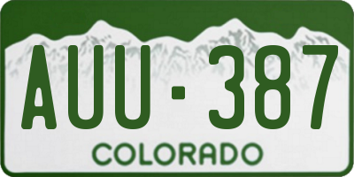 CO license plate AUU387