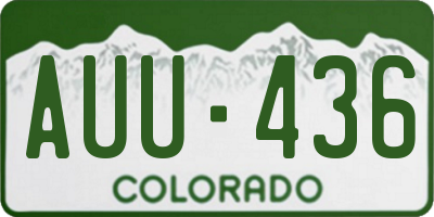 CO license plate AUU436