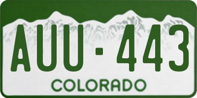 CO license plate AUU443