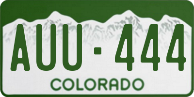 CO license plate AUU444