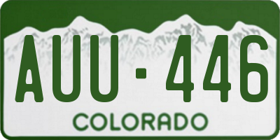 CO license plate AUU446