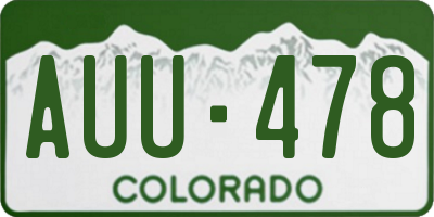 CO license plate AUU478