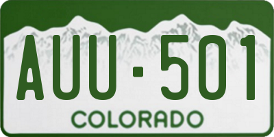 CO license plate AUU501