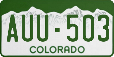 CO license plate AUU503