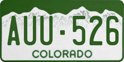 CO license plate AUU526
