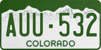 CO license plate AUU532
