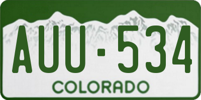 CO license plate AUU534