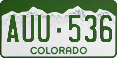 CO license plate AUU536