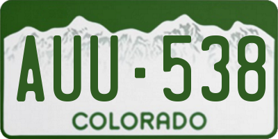 CO license plate AUU538