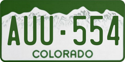 CO license plate AUU554