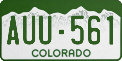 CO license plate AUU561