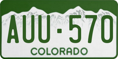 CO license plate AUU570
