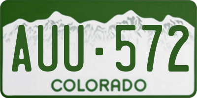 CO license plate AUU572