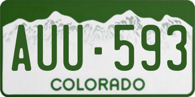 CO license plate AUU593