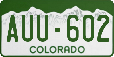 CO license plate AUU602