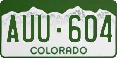 CO license plate AUU604