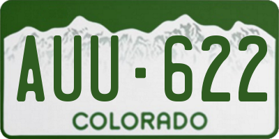 CO license plate AUU622