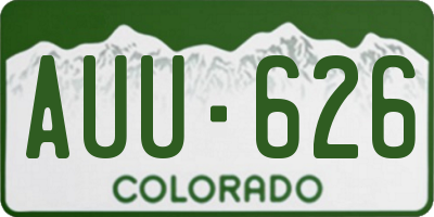 CO license plate AUU626