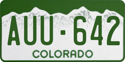 CO license plate AUU642