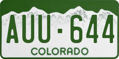 CO license plate AUU644