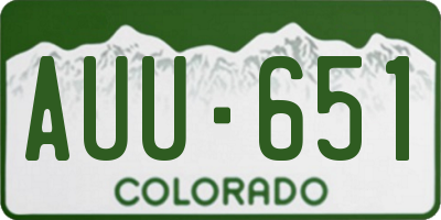 CO license plate AUU651