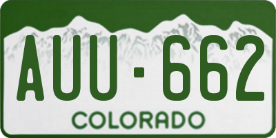 CO license plate AUU662