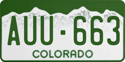CO license plate AUU663