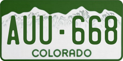 CO license plate AUU668