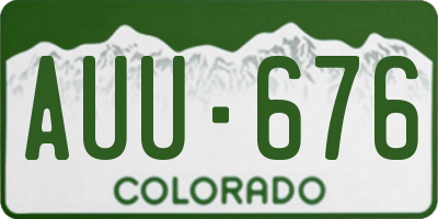 CO license plate AUU676