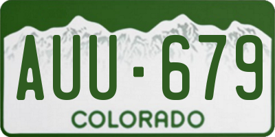 CO license plate AUU679