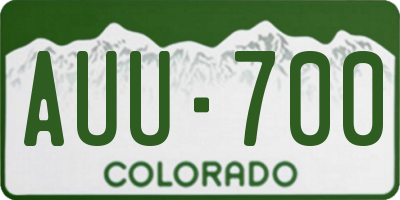 CO license plate AUU700