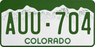CO license plate AUU704