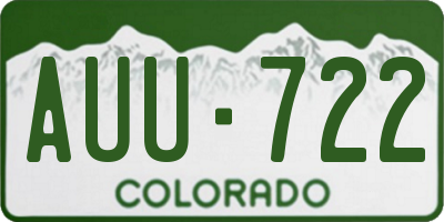 CO license plate AUU722