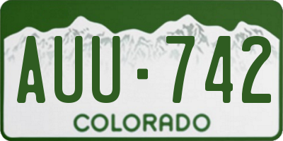 CO license plate AUU742