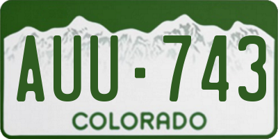 CO license plate AUU743