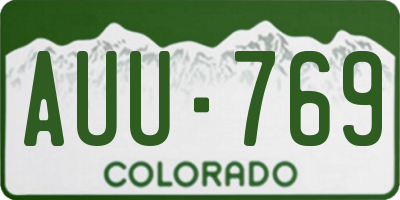 CO license plate AUU769