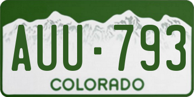 CO license plate AUU793
