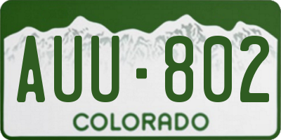 CO license plate AUU802