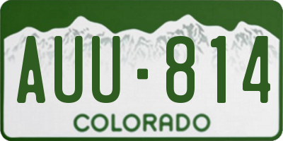 CO license plate AUU814