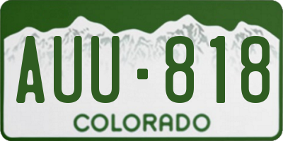 CO license plate AUU818