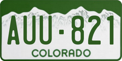 CO license plate AUU821