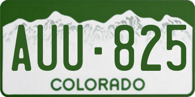 CO license plate AUU825