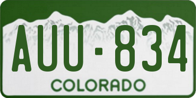 CO license plate AUU834