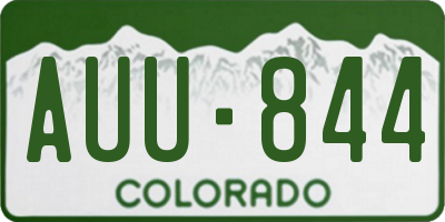 CO license plate AUU844